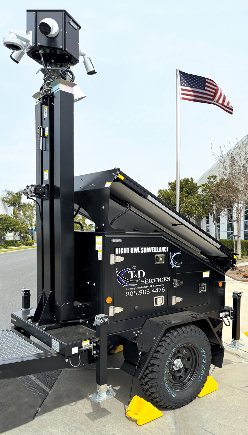 Mobile security camera trailer